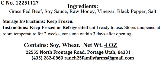 Naturally Smoked Beef Tender Stix - Honey Pepper