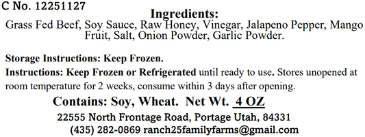 Naturally Smoked Beef Tender Stix - Jalapeno Mango