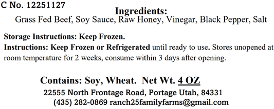 Naturally Smoked Beef Jerky - Honey Pepper